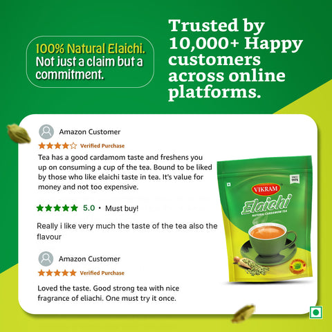 VIKRAM Elaichi CTC Tea | 100% Natural Elaichi Not Just a Claim But a Commitment