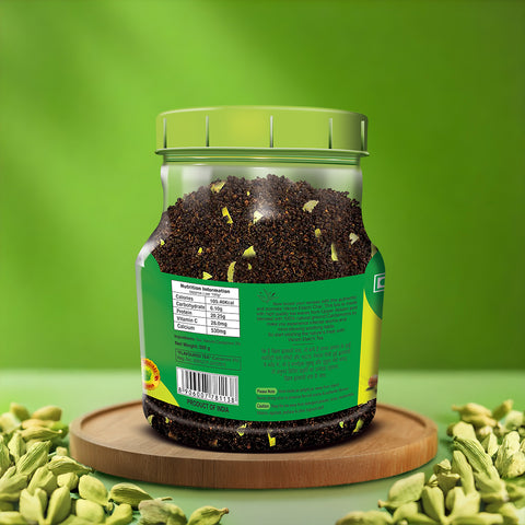 VIKRAM Elaichi CTC Tea | 100% Natural Ground Cardamom blended with Assam Tea -500g Jar