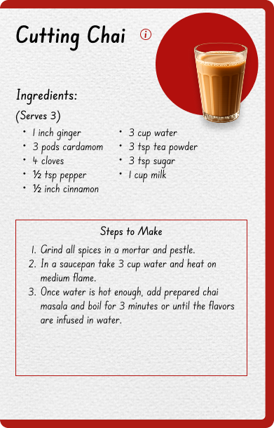 Cutting Chai recipe spread