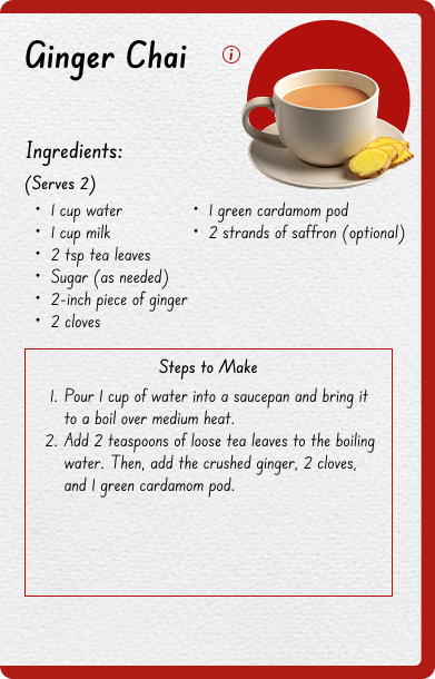 Ginger Chai recipe spread