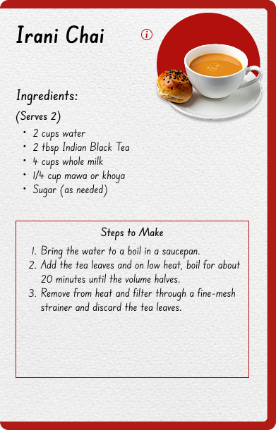 Irani Chai recipe spread