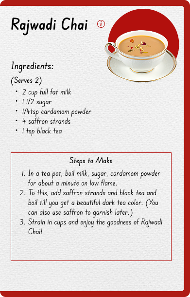 Rajwadi Chai recipe spread