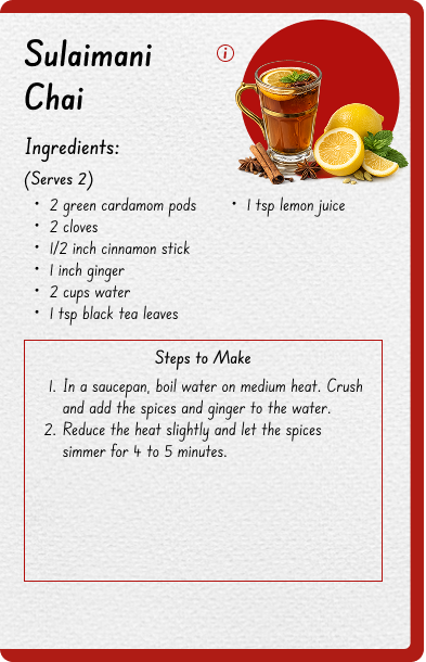 Sulaimani Chai recipe spread