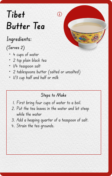 Tibet Butter Tea recipe spread