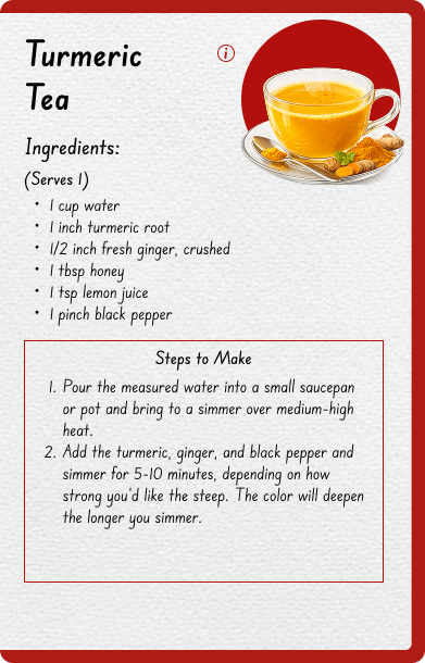 Turmeric Tea recipe spread