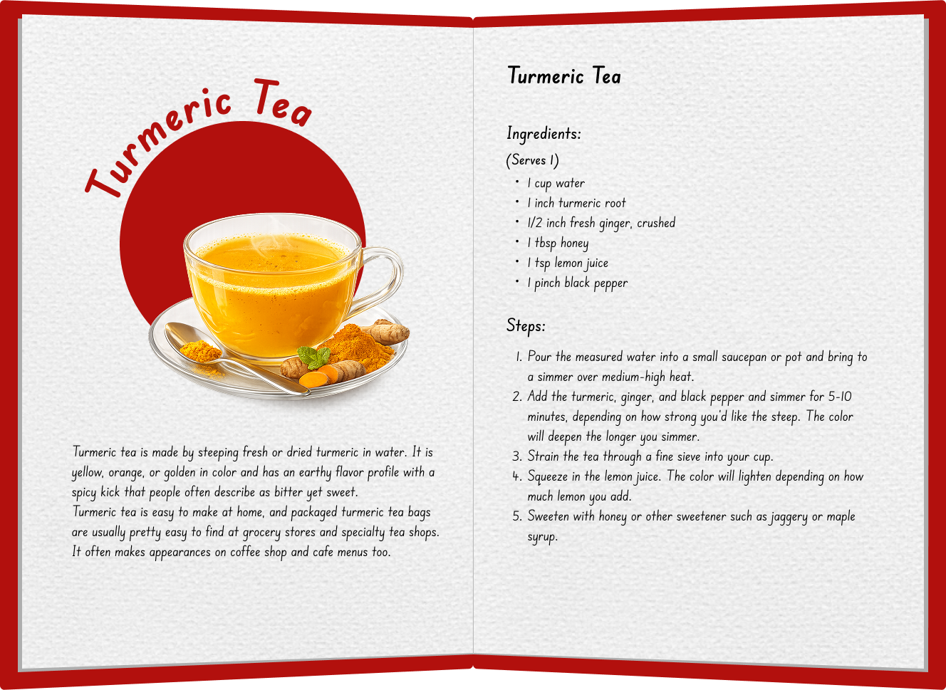 Turmeric Tea recipe spread